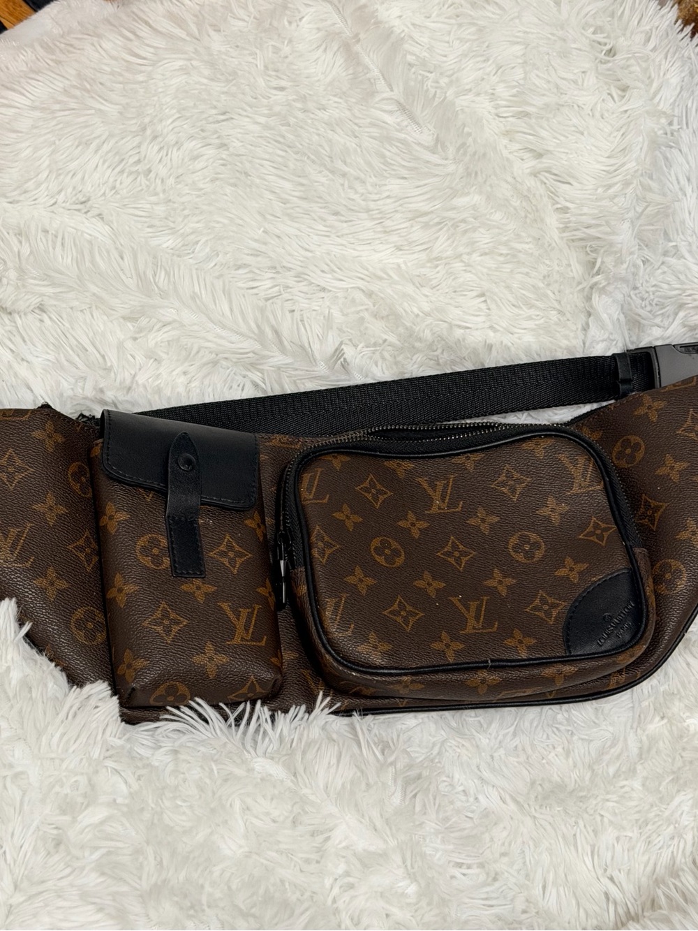 Louis Vuitton Monogram Canvas Belt Bag in Brown and Black